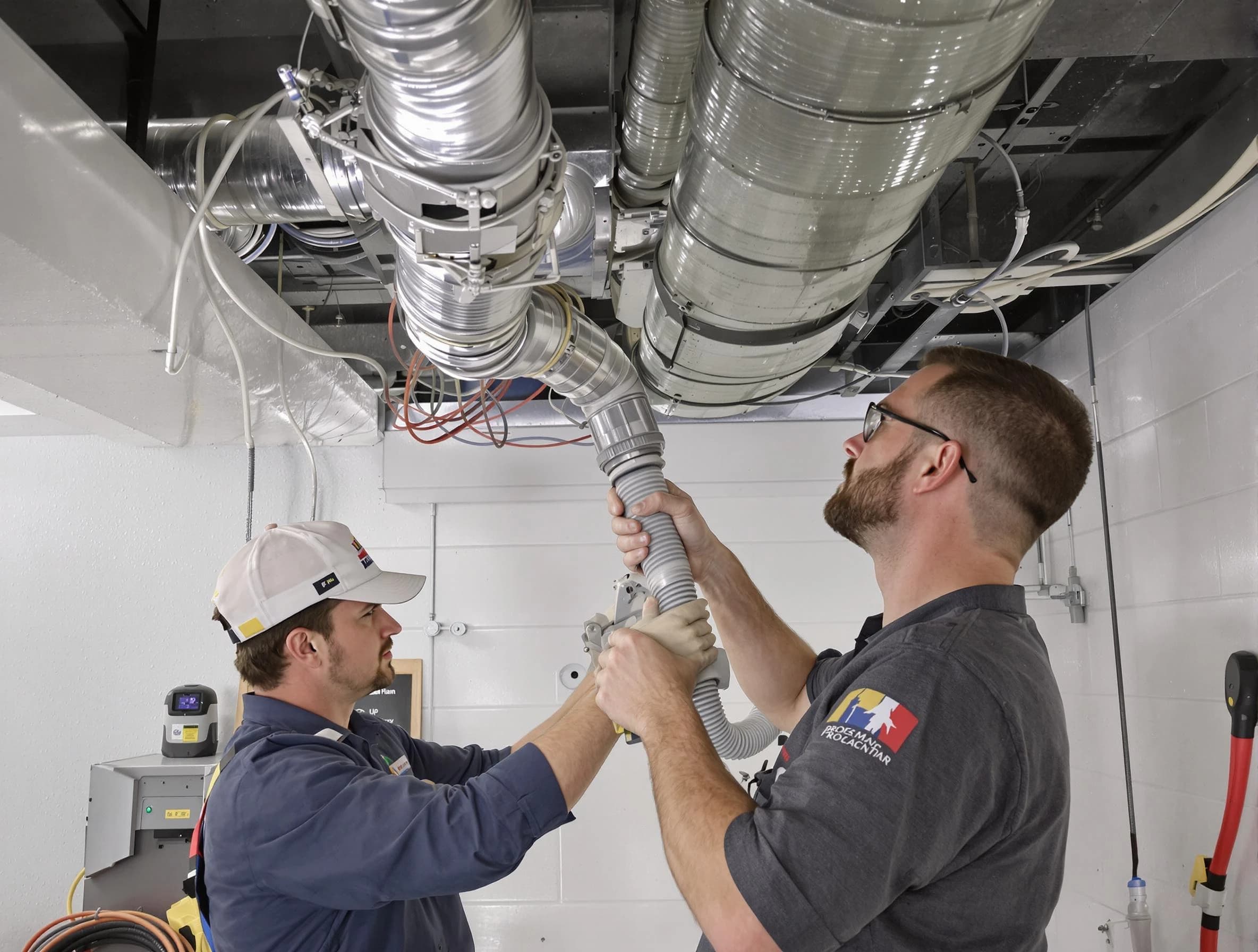 North Valley Air Duct Cleaning technician performing thorough AC duct cleaning in North Valley