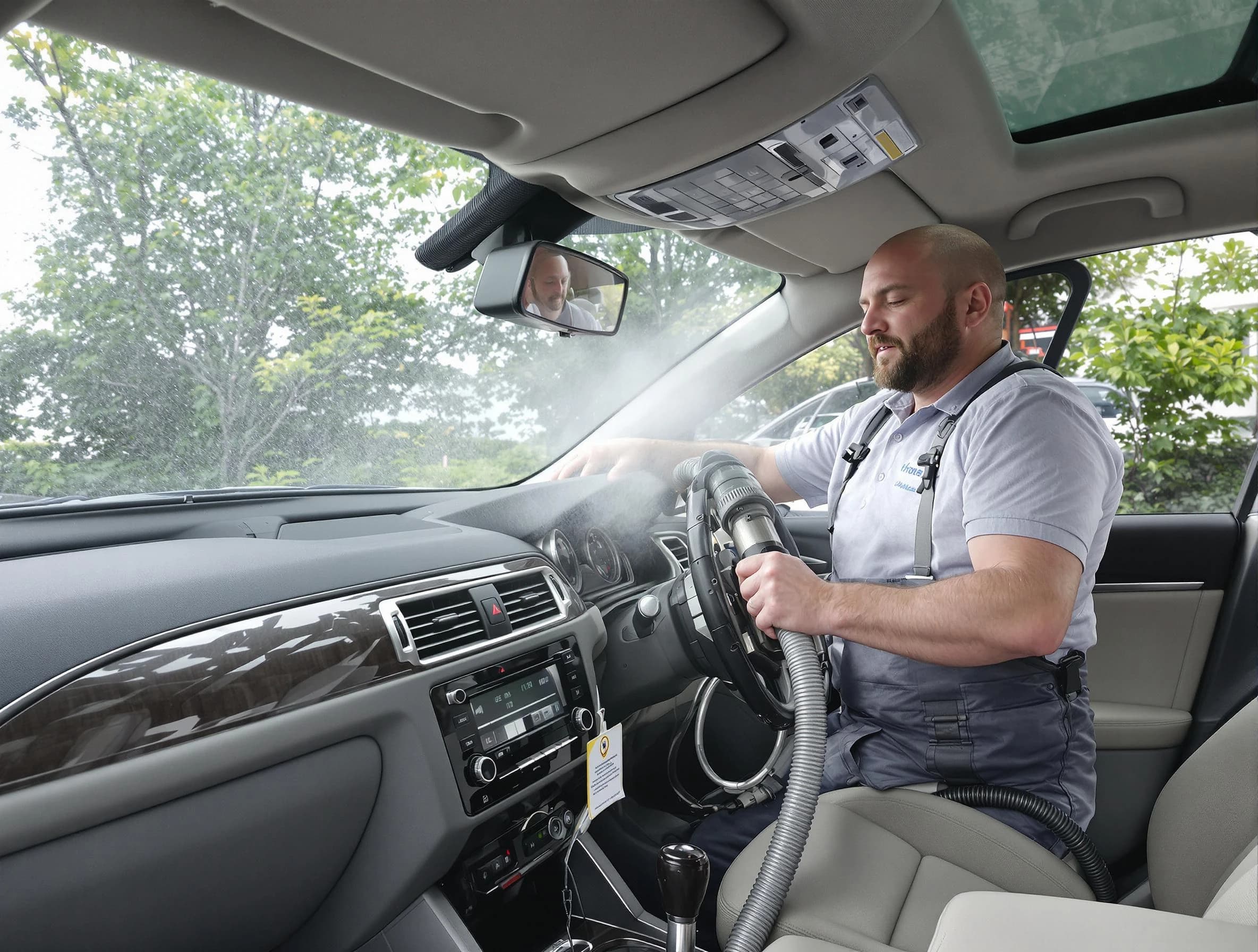 North Valley Air Duct Cleaning specialist performing professional car duct cleaning in North Valley