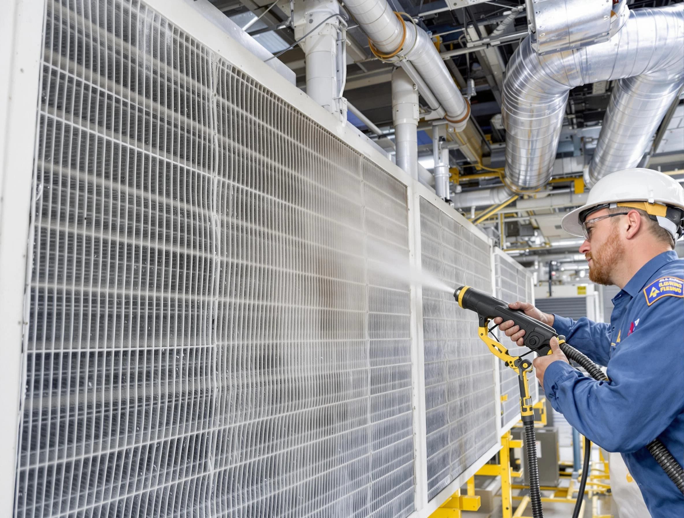 Professional commercial coil cleaning by North Valley Air Duct Cleaning in North Valley