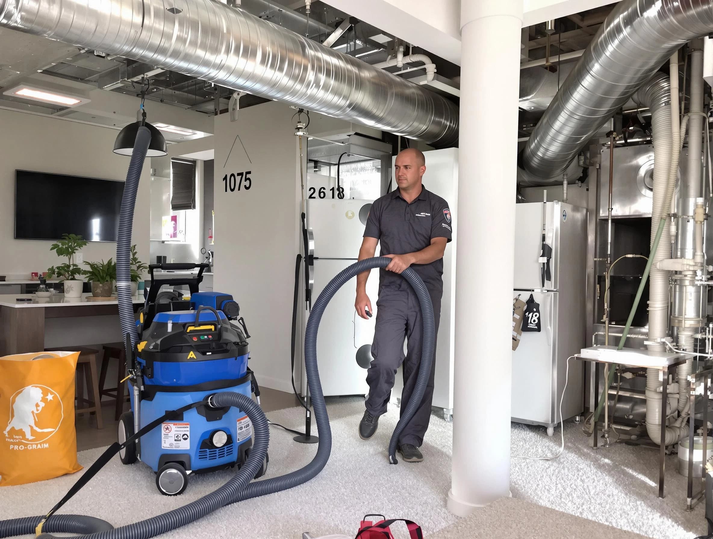 North Valley Air Duct Cleaning expert performing detailed indoor duct cleaning for improved air quality in North Valley