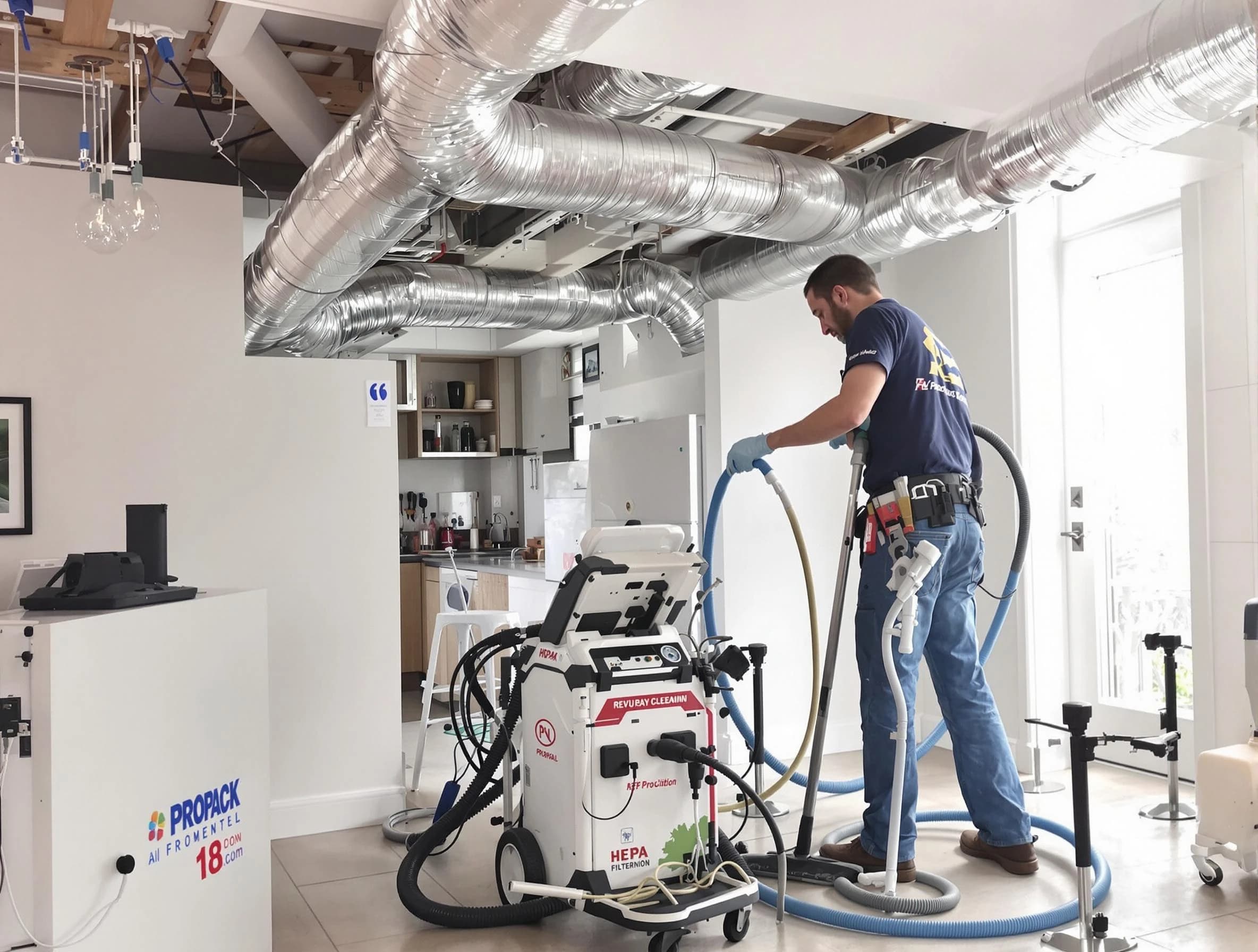 North Valley Air Duct Cleaning technician performing advanced pure duct cleaning with specialized equipment in North Valley