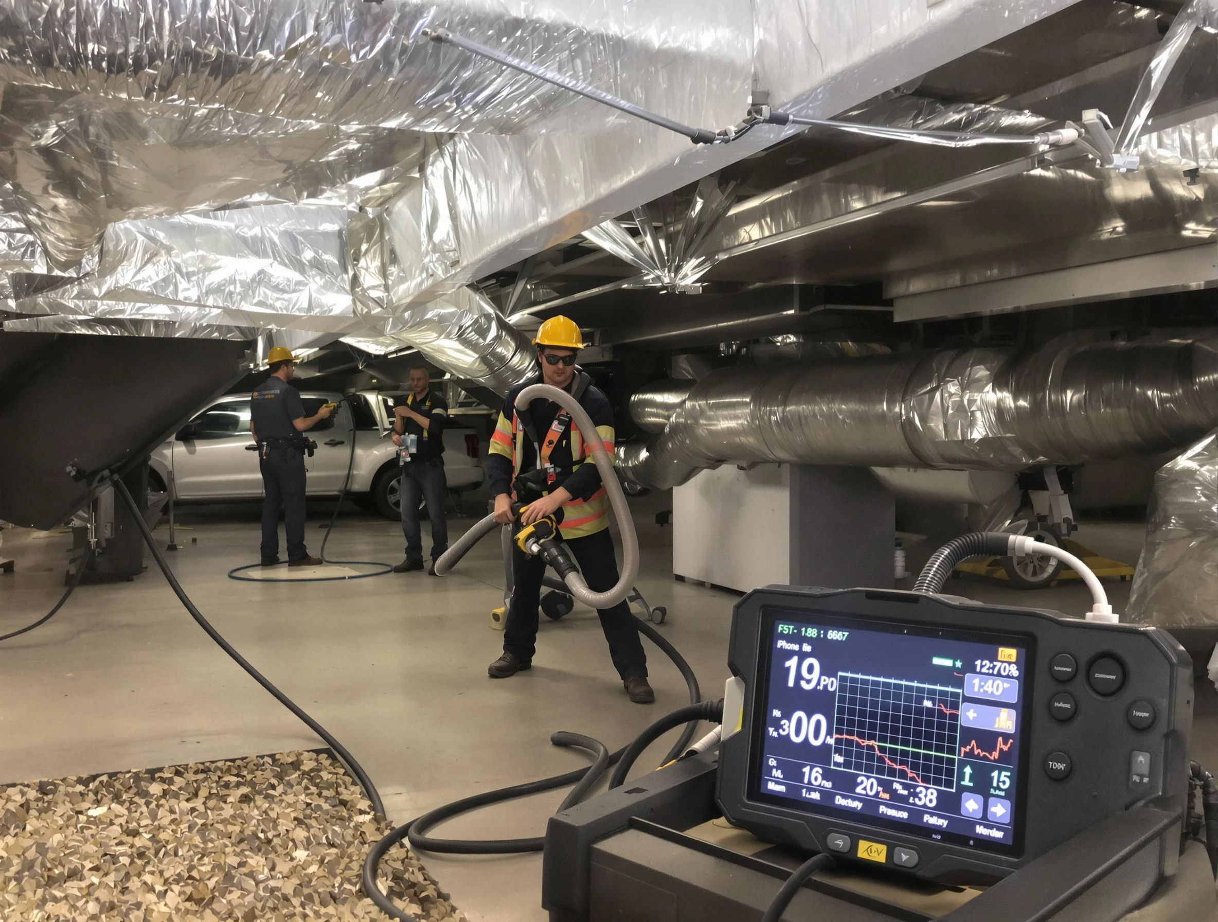 Professional negative pressure duct cleaning by North Valley Air Duct Cleaning in North Valley